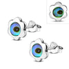 Abalone Shell Stud Silver Earrings