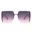 Phoenixy - Square Oversize Half Frame Fashion Women Sunglasses