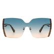 Xanadune -  Square Oversize Half Frame Tinted Retro Fashion Women Sunglasses