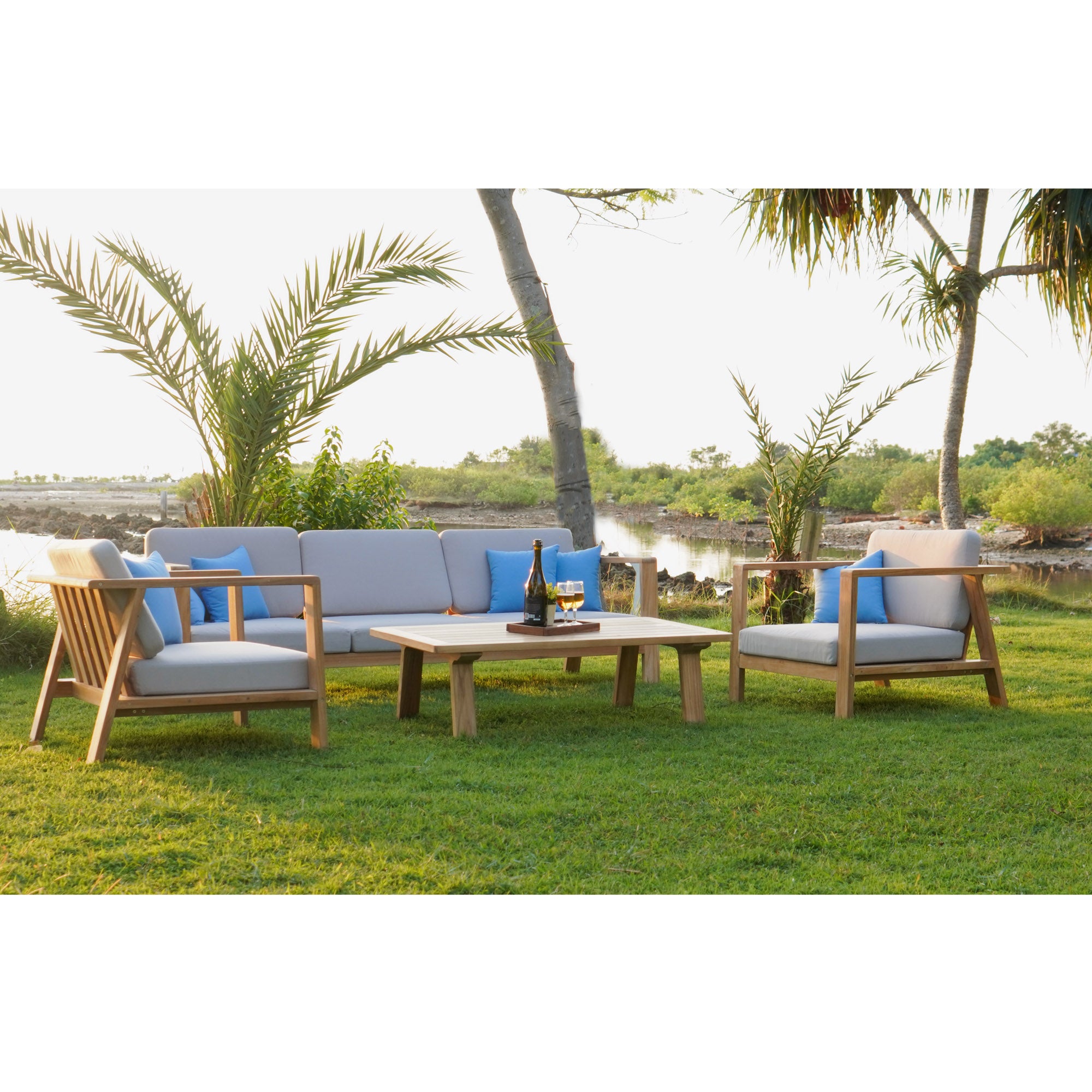 Teak Outdoor Lounging Set