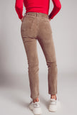 Cotton Skinny Cord Pants in Beige