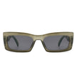 Illumyne - Retro Narrow Rectangle Flat Top Slim Fashion Sunglasses