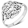 Round Plain Celtic Knot Silver Ring