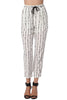 Cream Pants With Contrast Geo-Tribal Print