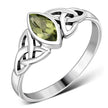 Silver Celtic Ring Set W/ Peridot Stone