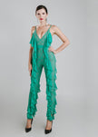 Green Ruffles Jumpsuit