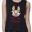 Boston Terror Terrier Haut court noir pour femme