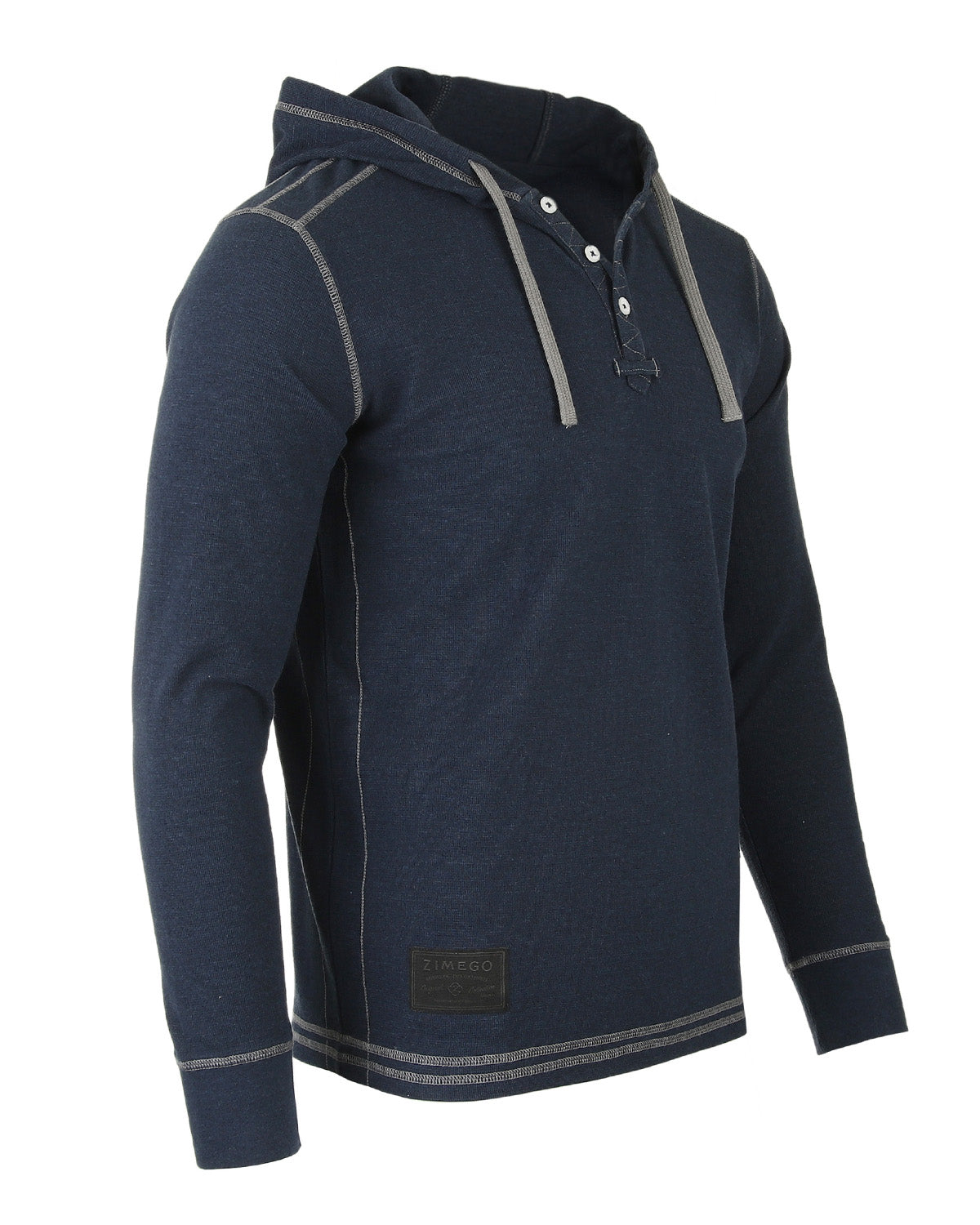 ZIMEGO Henley thermique à manches longues et léger à capuche pour homme