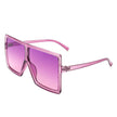 Amarylla - Oversize Flat Top Square Tinted Women Fashion Sunglasses