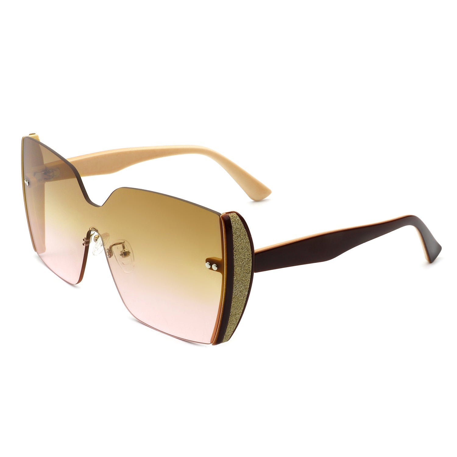 Xanadune -  Square Oversize Half Frame Tinted Retro Fashion Women Sunglasses