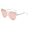 Aspen - Women Trendy Mirrored Lens Cat Eye Sunglasses