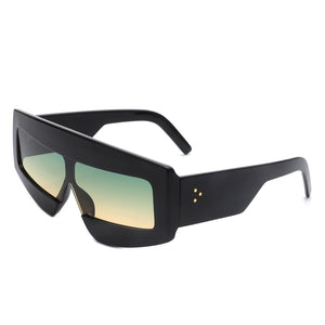 Celestia - Rectangle Chunky Oversize Square Tinted Flat Top Sunglasses