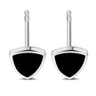 Black Onyx Triangle Stud Silver Earrings