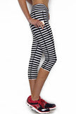 Black and White Stripe - Pocket Capri