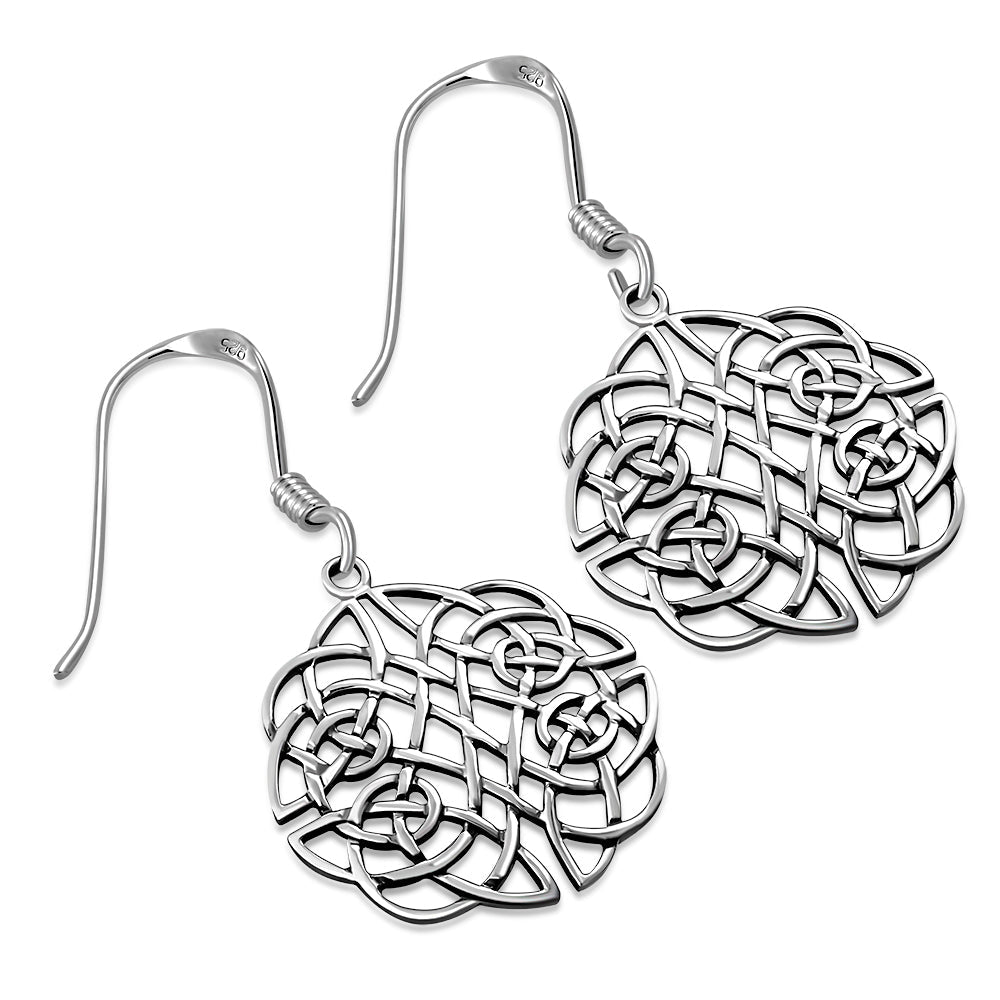 Large Celtic Knot Silver Earrings