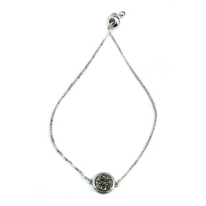 Addison Druzy Adjustable Bracelet in Silver