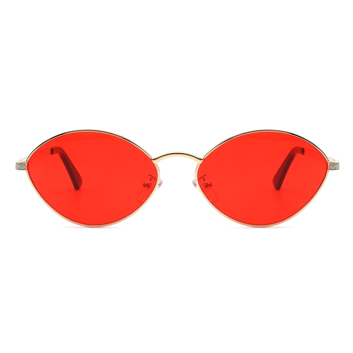 Ufril - Oval Retro Geometric Round Glitter Fashion Sunglasses