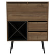 Bar Octupos, One Cabinet, Two Drawers - Mahogany / Black