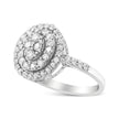 Bague en grappe de diamants ronds en argent sterling .925 de 1,0 carat au total