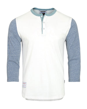 ZIMEGO Henley de baseball rétro à manches 3/4 pour homme