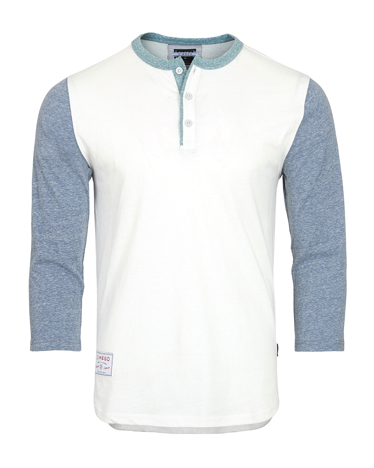 ZIMEGO Men's 3/4 Sleeve Baseball Retro Henley