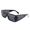 Daylumin - Rectangle Retro Chunky Square Wrap Around Sunglasses