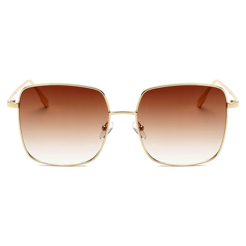 ENOCH | Women Metal Flat Lens Square Sunglasses