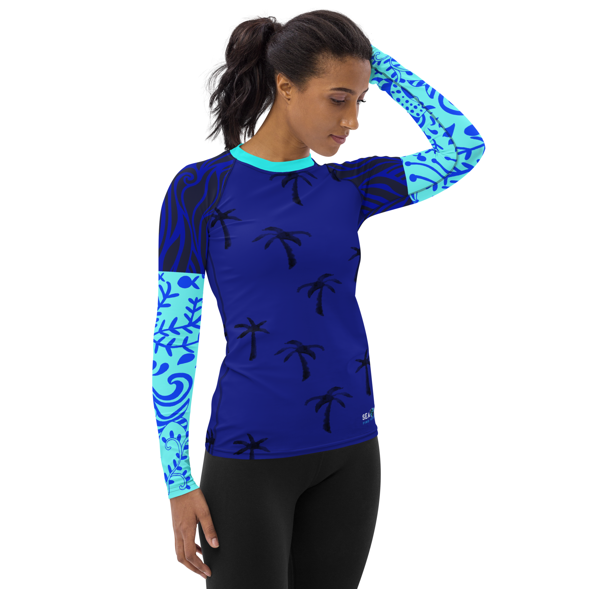 Rashguard Destination Ocean Sea Skinz Performance pour femmes UPF 40+