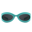 Albion - Oval Wrap Around Retro Round Fashion Sunglasses