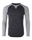 ZIMEGO T-shirt raglan à manches longues pour homme, coupe athlétique, style baseball rétro contrasté