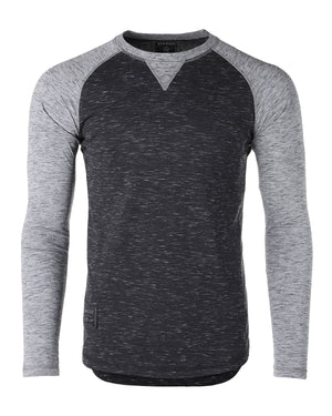 ZIMEGO T-shirt raglan à manches longues pour homme, coupe athlétique, style baseball rétro contrasté