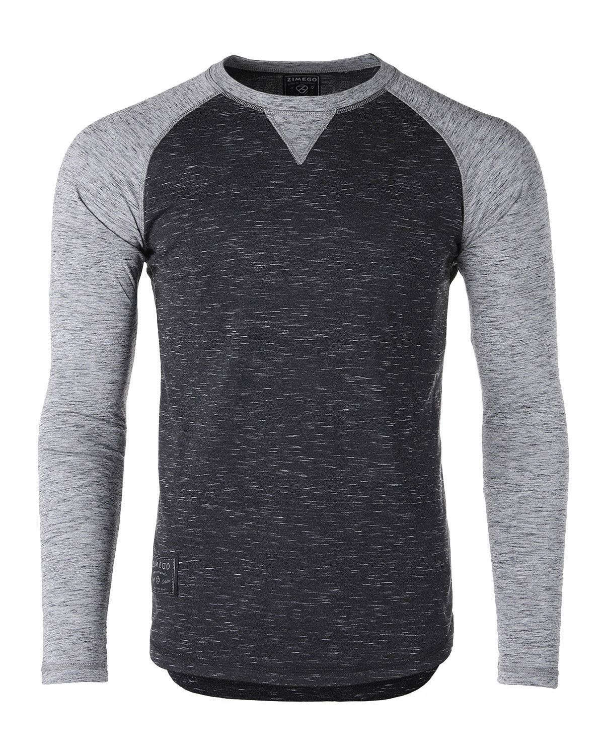 ZIMEGO Men Athletic Fit Baseball Retro Contrast Long Sleeve Raglan T-Shirt