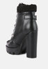 Pines Faux Fur Collared Platform Ankle Boots