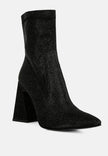 Hustlers Shimmer Block Heeled Ankle Boots