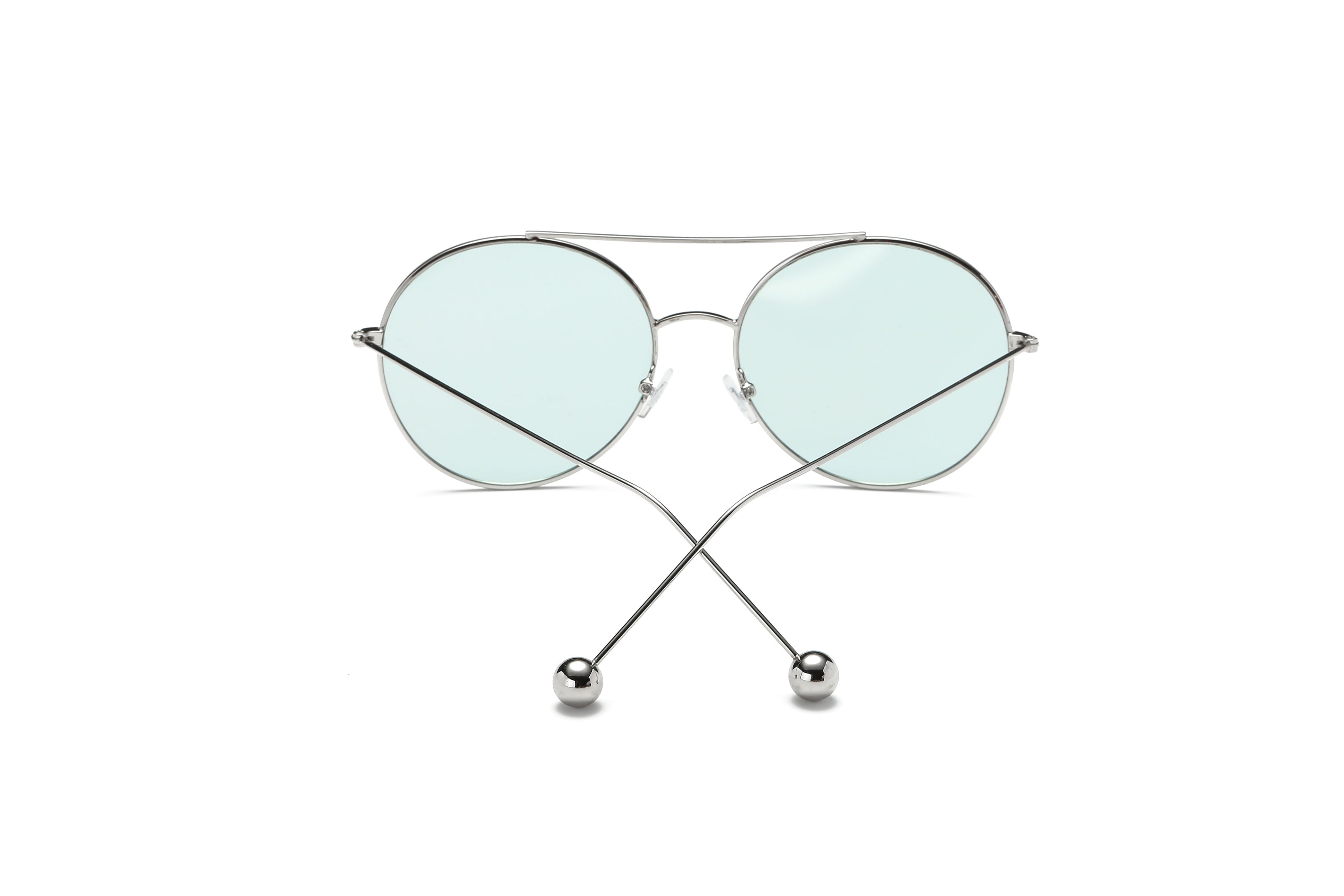 EUREKA | Unisex Round Tinted Lens Aviator Clear Glasses Balled Sunglasses