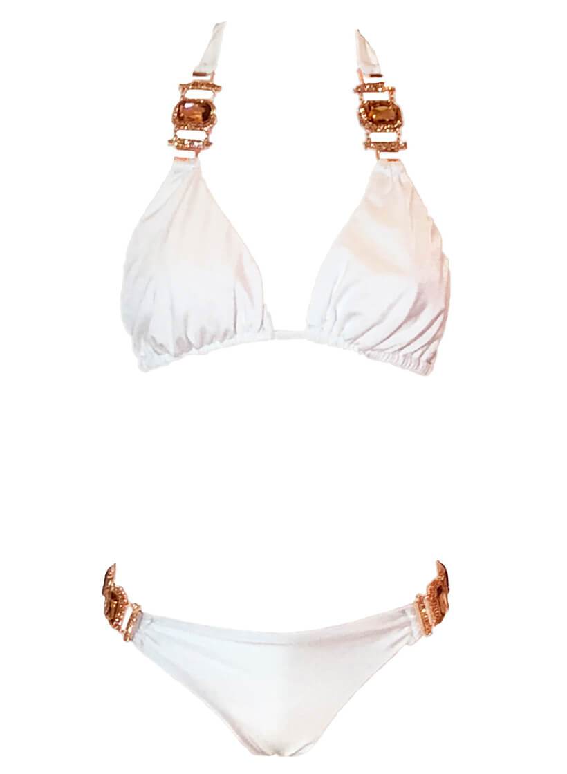 Tina Halter Top & Skimpy Bottom - White