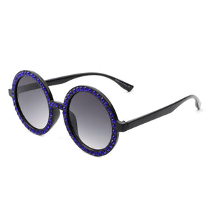 Dreamwey - Round Fashion Rhinestone Circle Oversize Women Sunglasses