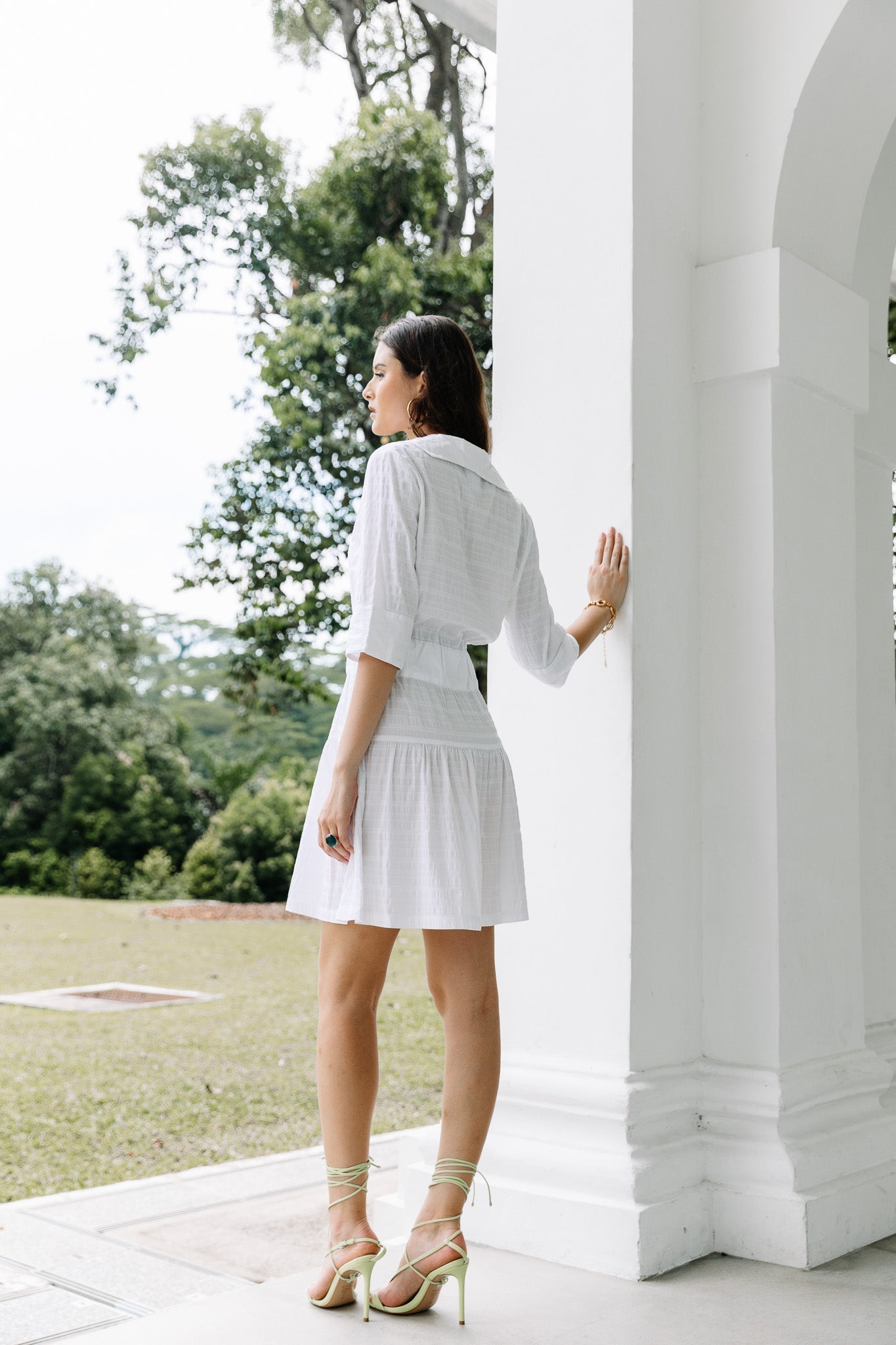 Robe chemise mini Jodi en blanc