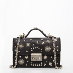 The Hollywood Studded Leather Crossbody Black