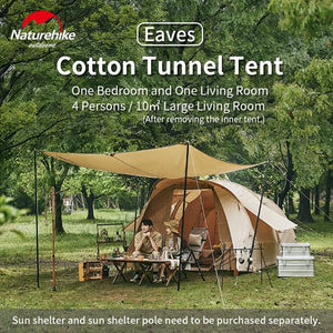 Eaves Cotton 10㎡ Tunnel Tent 3-4 Persons