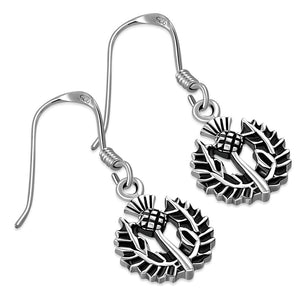 Scottish Thistle Sterling Silver Earrings