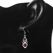 Garnet Stone Celtic Silver Earrings