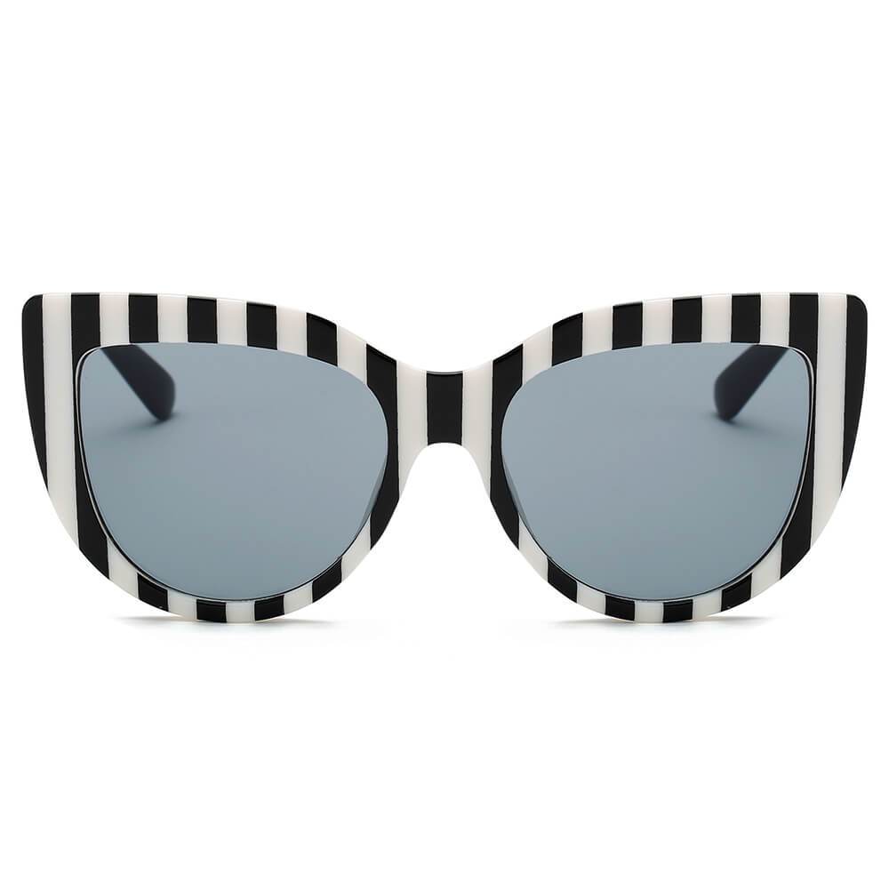 HELSINKI | Women Round Cat Eye Oversized Fashion Sunglasses