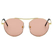 CHOCTAW - Round Tinted Geometric Brow-Bar Fashion Sunglasses