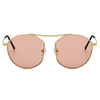 CHOCTAW - Round Tinted Geometric Brow-Bar Fashion Sunglasses