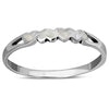 Hearts Mother of Pearl Sterling Silver Band Ring