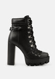 Willow Cushion Collared Lace-Up High Ankle Combat Boots