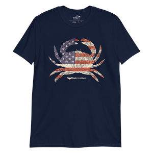 American Crab Navy and Black Cotton Tee Shirt