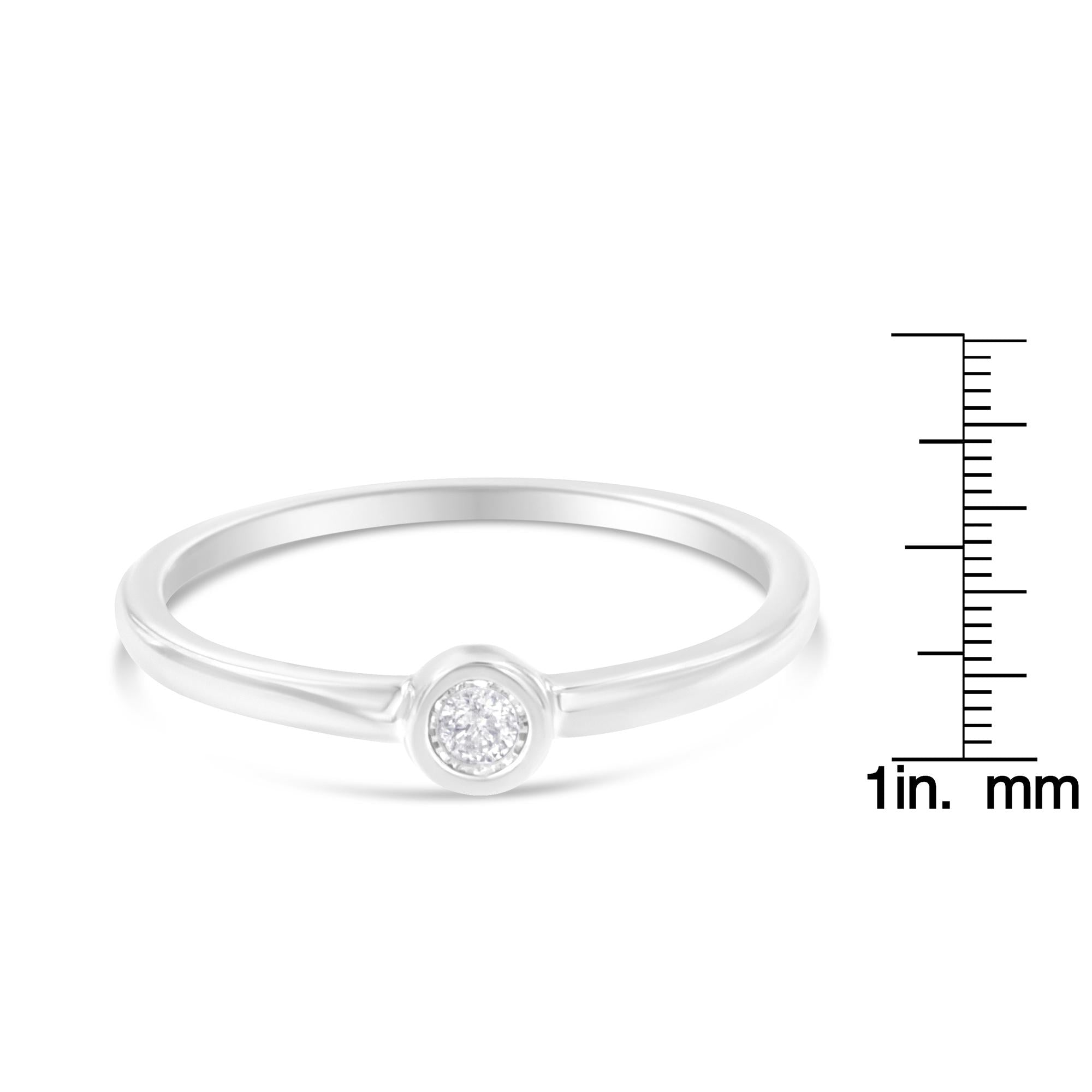 .925 Sterling Silver Miracle-Set Diamond Round Shaped Promise Ring