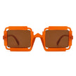 Luminite - Square Retro Irregular Frame Futuristic Fashion Tinted Sunglasses